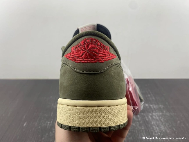 Official Maikesneakers OLIVE' DM7866-002 SP SCOTT TRAVIS X 'BLACK JORDAN 1 OG AIR LOW 0729
